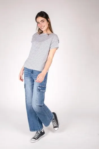 CAMISETA RAYAS MARINO