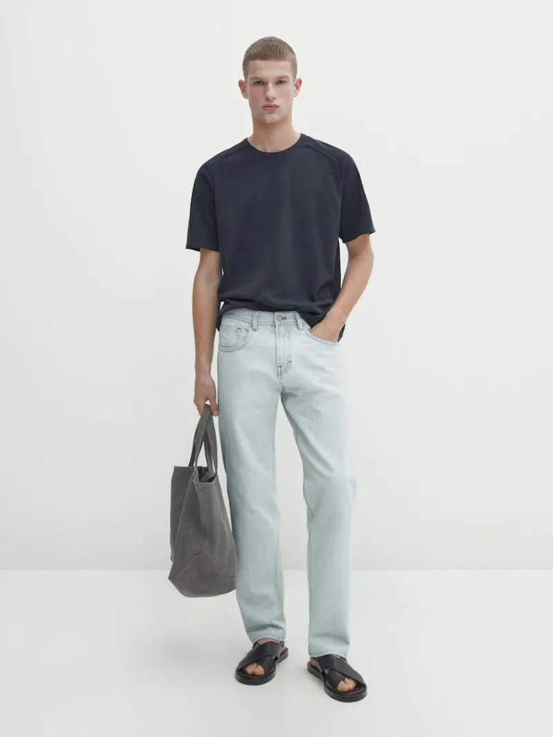 Camiseta punto algodón manga corta