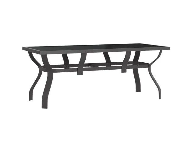 Vidaxl mesa de jardín acero y vidrio gris y negro 180x80x70 cm