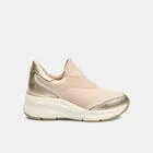 Sneakers de mujer de tejido con inserciones laminadas