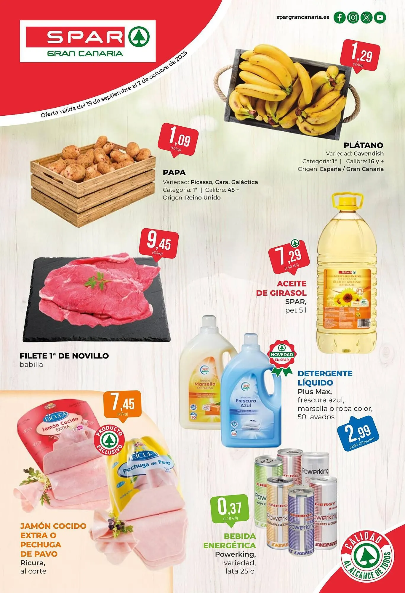 Catálogo de Folleto SPAR Gran Canaria 19 de septiembre al 2 de octubre 2025 - Página 1