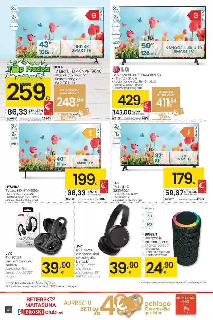 Catálogo de Prezio merkeagoa HIPERMERKATUAK EROSKI 27 de marzo al 8 de abril 2025 - Página 46