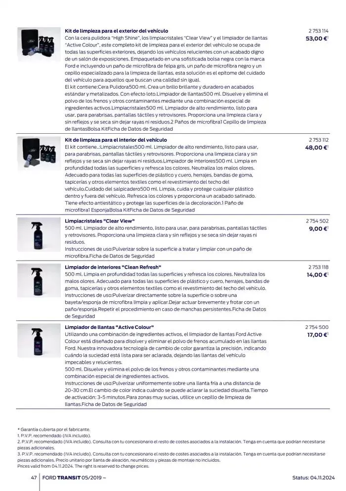 Catálogo de Ford de accesorios Transit Van 13 de noviembre al 13 de noviembre 2025 - Página 47