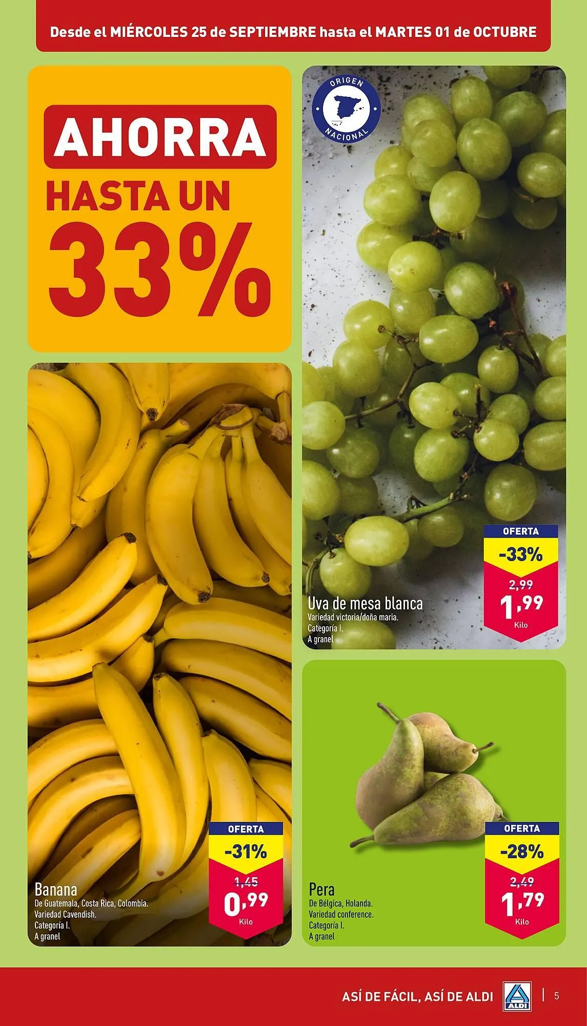 Catálogo de Folleto ALDI 25 de septiembre al 2 de octubre 2024 - Página 5