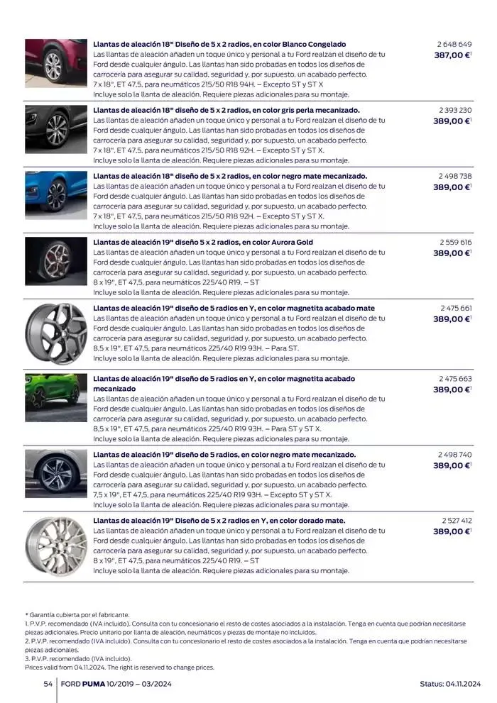 Catálogo de Ford de accesorios Ford Puma 13 de noviembre al 13 de noviembre 2025 - Página 54