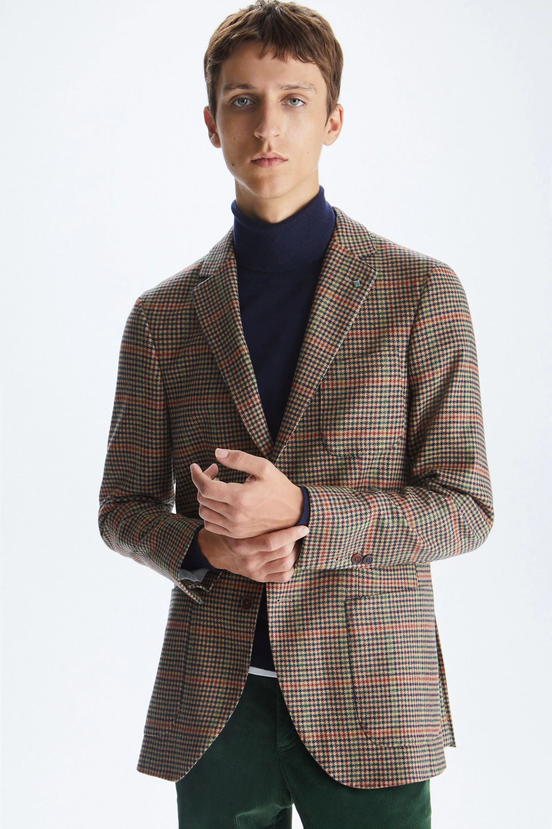 Chaqueta relaxed fit lana cuadro Harris