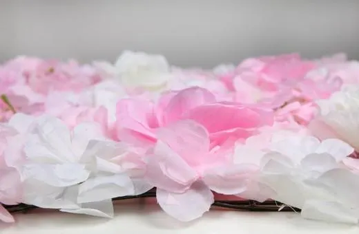 Muro de rosas y hortensias 60x40cm