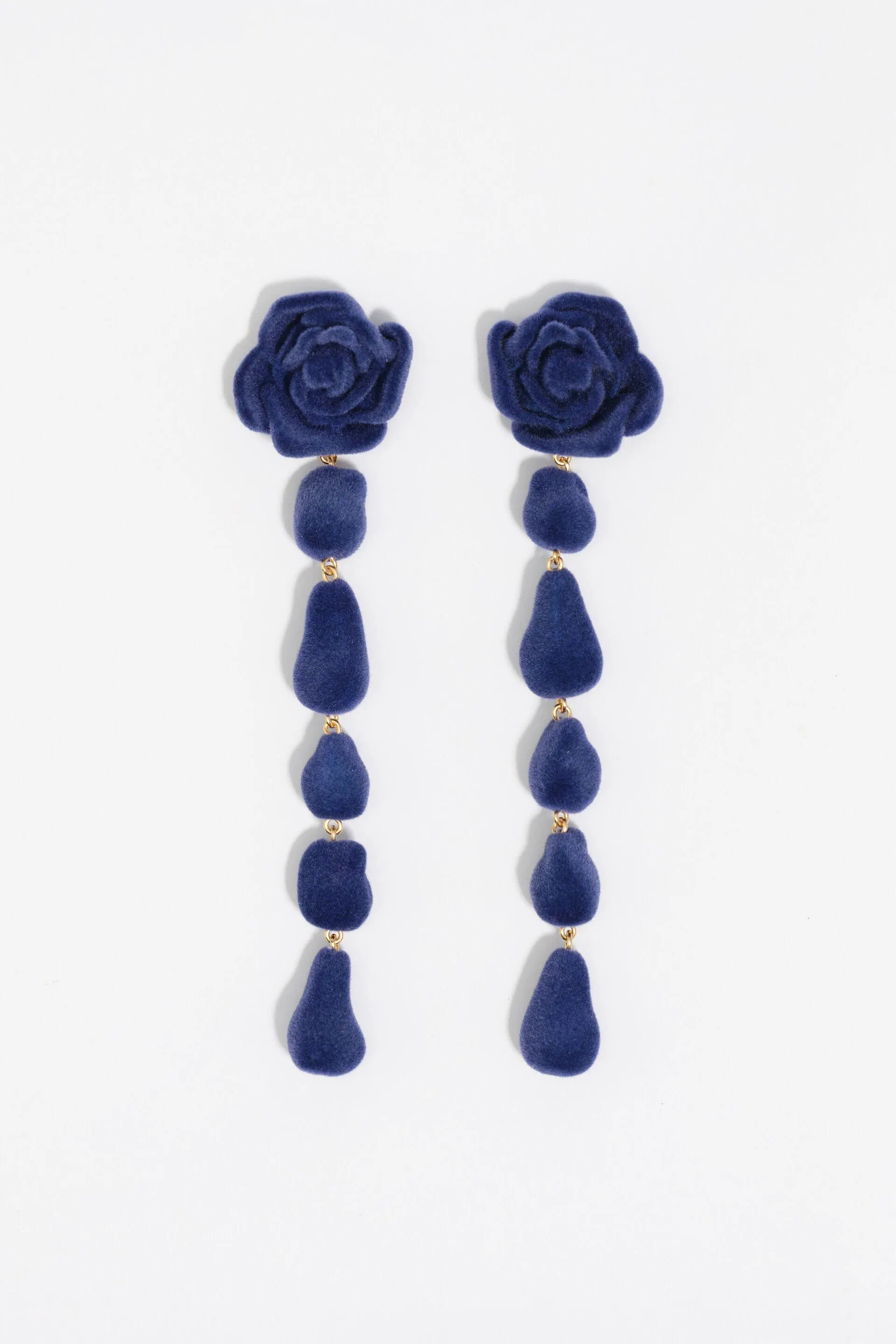 Pendientes rosa flocada azules