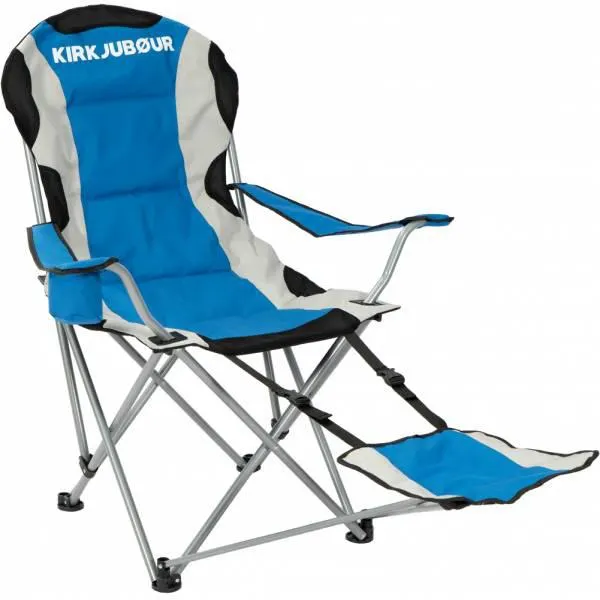 KIRKJUBØUR® "Asgard" acolchado Silla de camping con pie azul