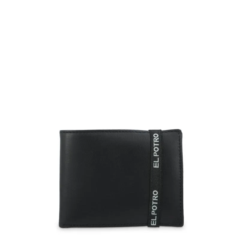 Cartera con monedero interior en piel vacuno color negro-El Potro