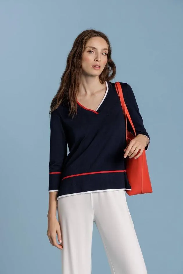 Suéter con vivos a contraste