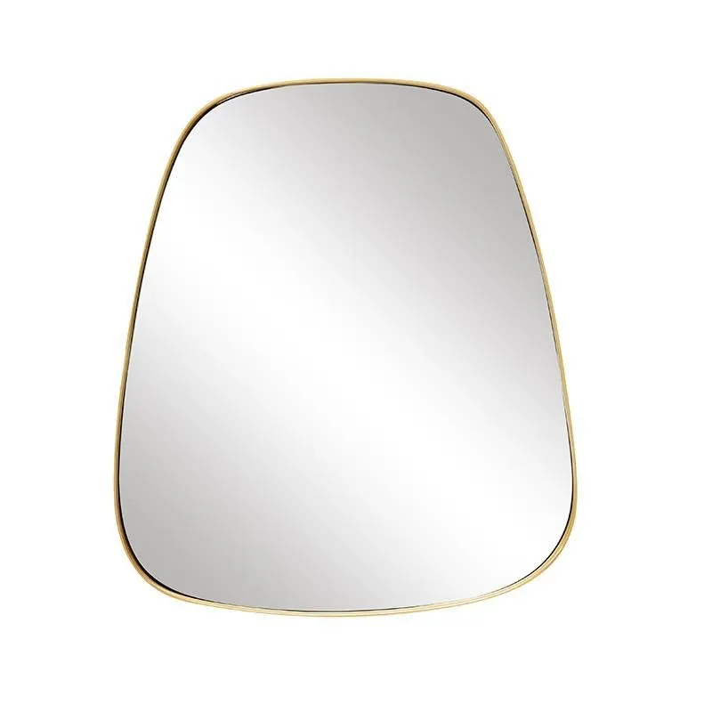 Trapezium mirror, brass