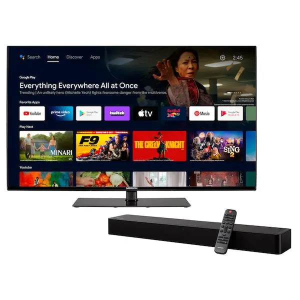 MEDION® LIFE® X14355 (MD 31476) Android TV, 108 cm (43'') Ultra HD Smart-TV + Barra de sonido MEDION® LIFE® P61155 (MD44055) - pack oferta
