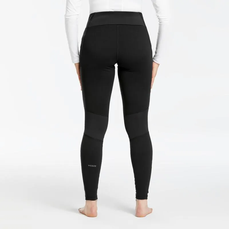 Leggins térmicos de esquí y nieve Mujer Wedze Ski 500 Negro