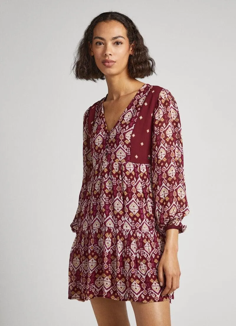 VESTIDO CORTO ESCOTE EN V