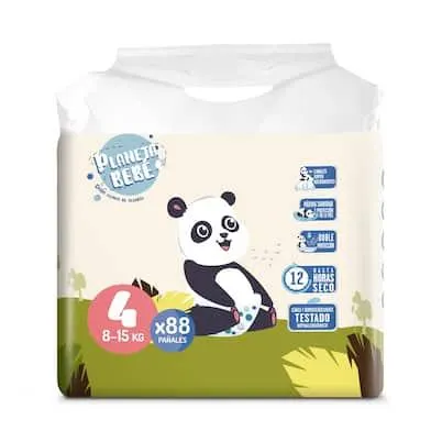 Pañales 8-15 kgs talla 4 Planeta Bebé de Dia bolsa 88 unidades