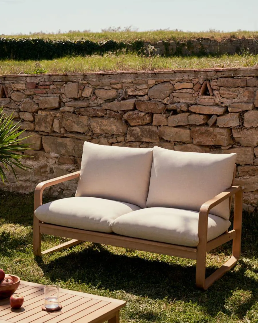Sofá Sacaleta 2 plazas de madera maciza de eucalipto 142 cm FSC 100%