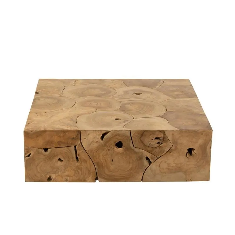 Puzzle teak coffee table 100x100cm
