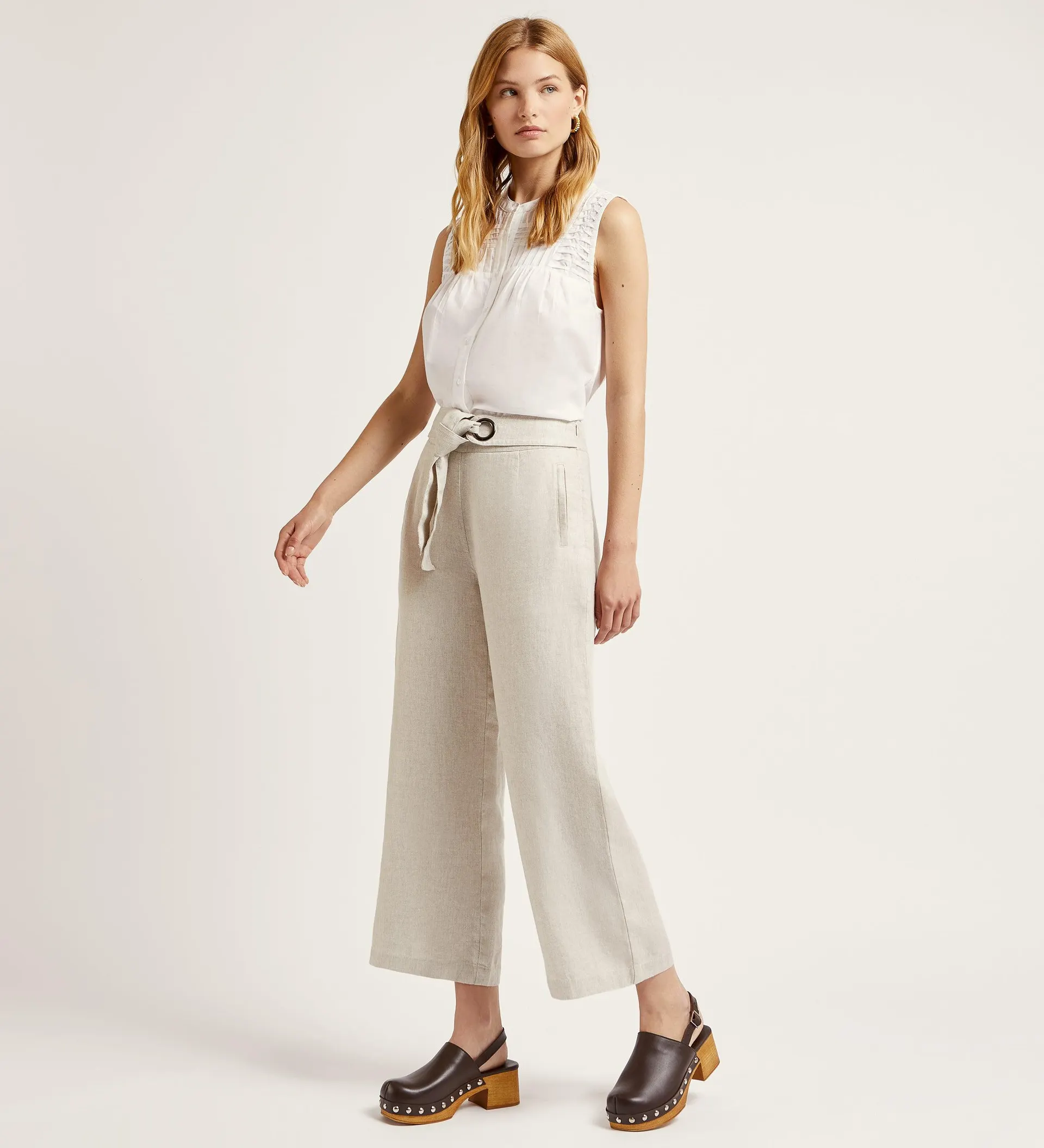 Pantalón lino crop