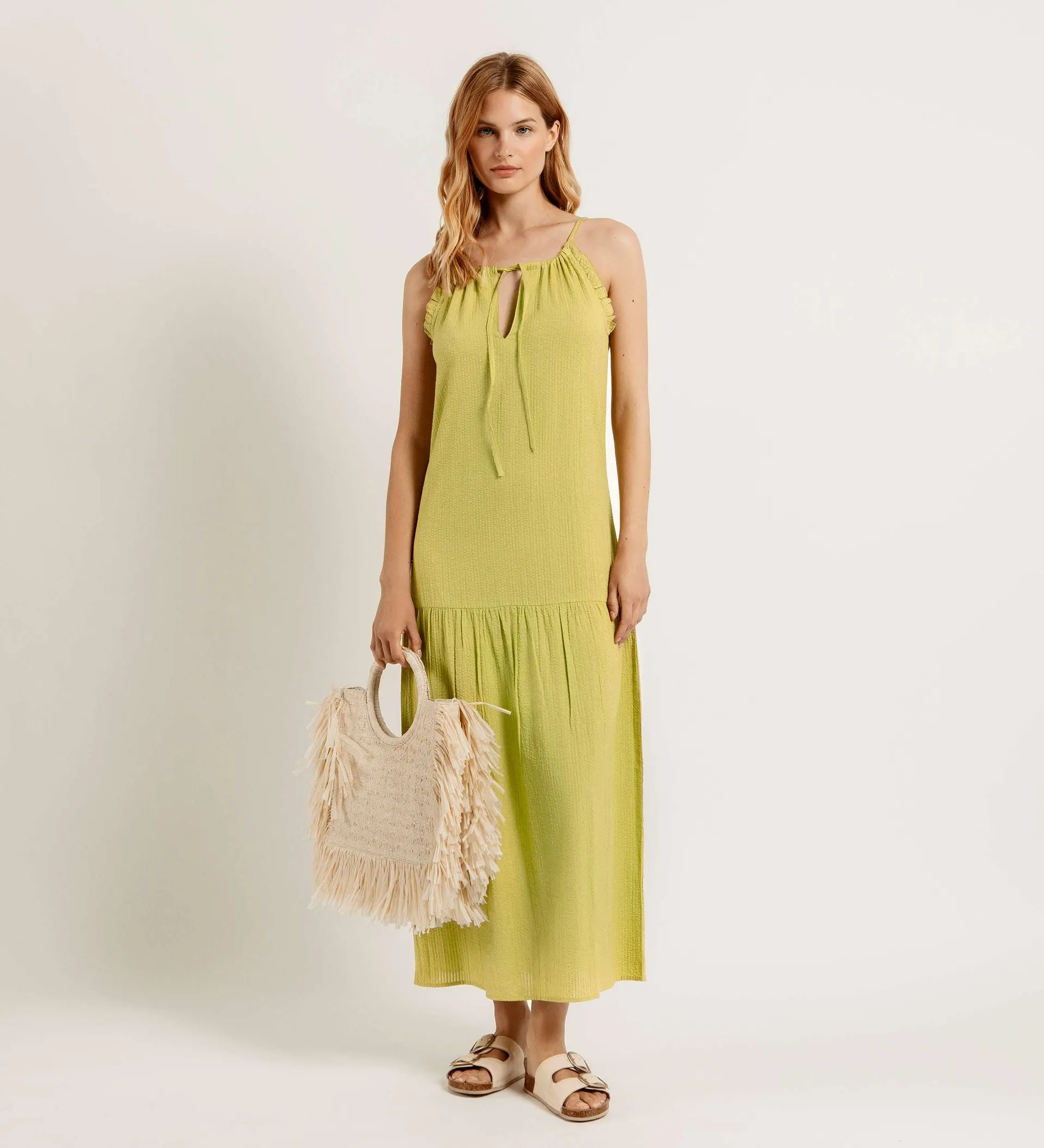 Vestido halter textura