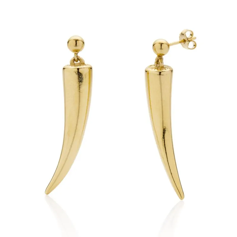 Pendientes colmillo dorado