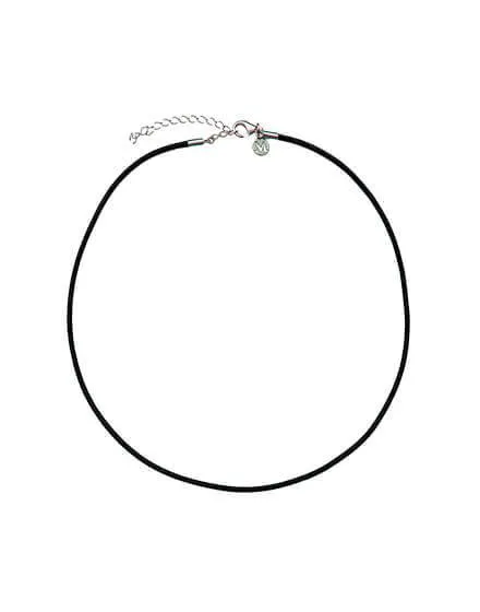 Collar de cuero negro de 40cm de largo