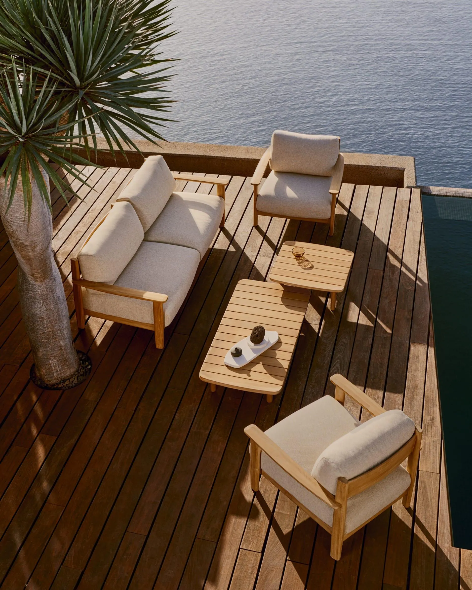 Sofá Tirant 3 plazas de madera maciza de teca 212 cm FSC 100%