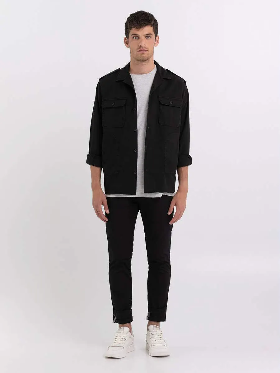 Camisa de corte relaxed de sarga Replay Sartoriale