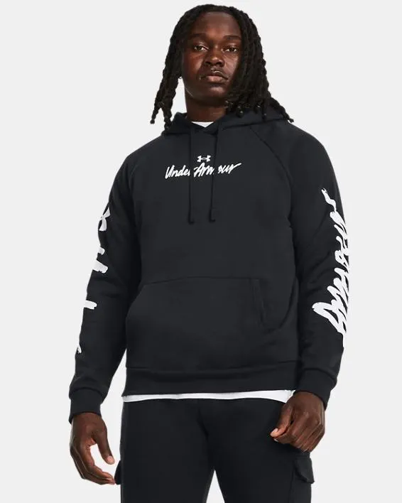 Sudadera con capucha estampada UA Rival Fleece para hombre