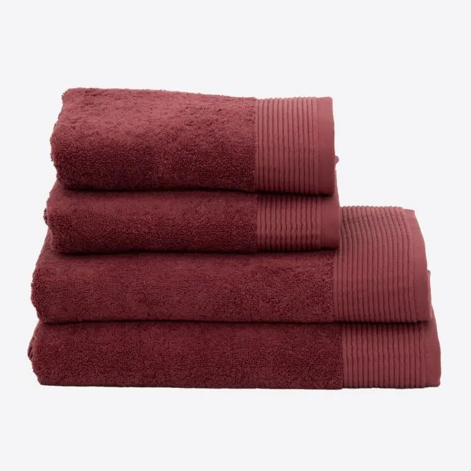 Set 4 Toallas Algodón Peinado - Basic LM Berenjena