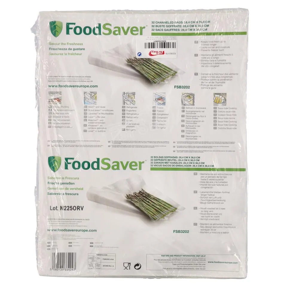 32 bolsas de envasado al vacío Foodsaver.