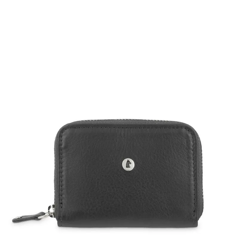 Monedero llavero de hombre en piel vacuno color negro - Elite