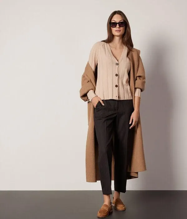 Cárdigan en Cashmere Ultrasoft de canalé