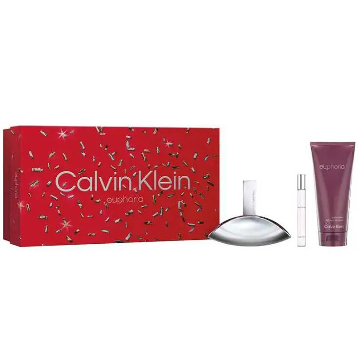 ck euphoria woman eau de parfum 100ml cofre 3 piezas
