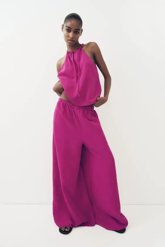 PANTALÓN ANCHO CON LINO