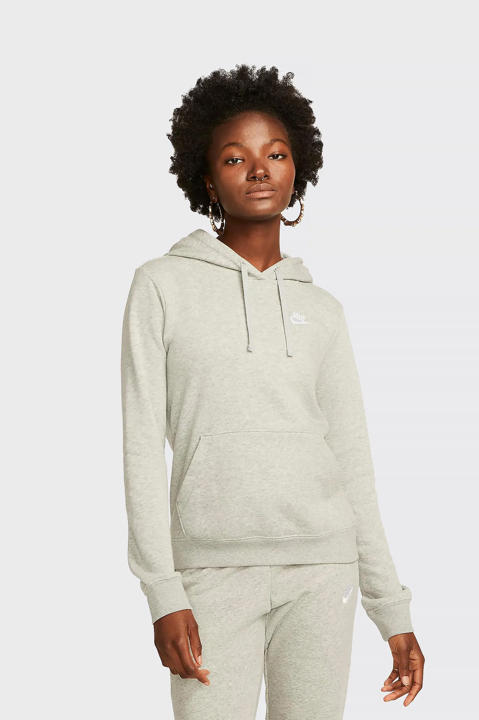 SUDADERA Nike CLUB FLEECE GRIS MUJER