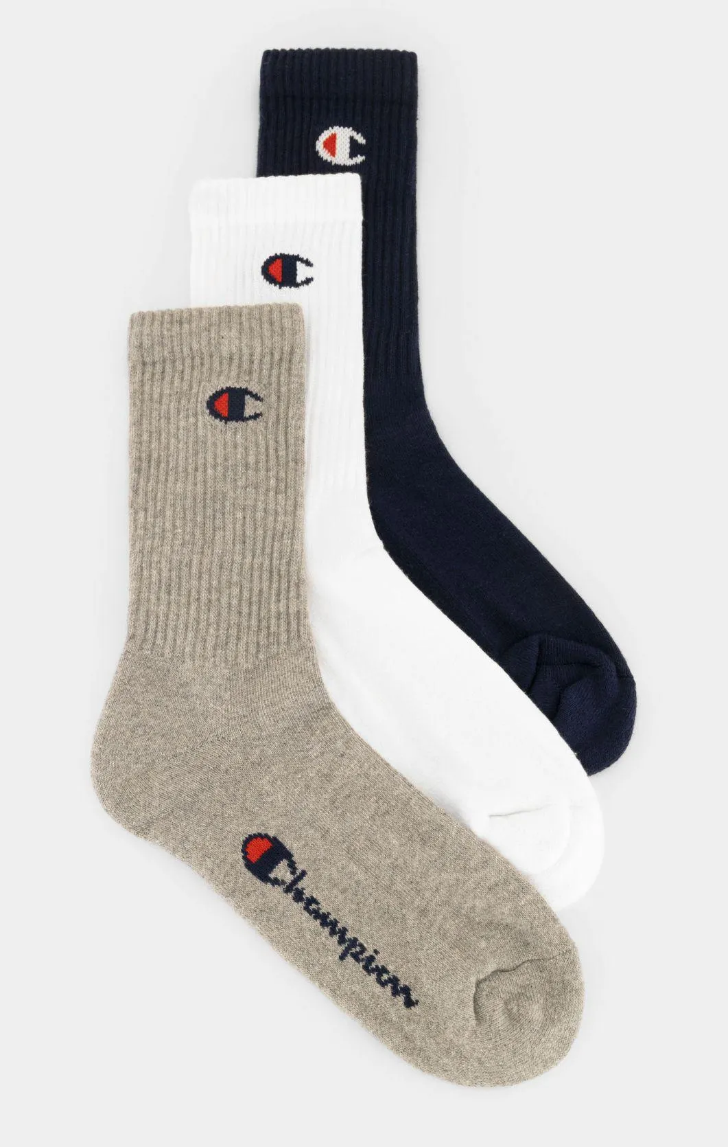 Dark Blue Paquete de tres pares de calcetines crew con el logotipo de la «C»