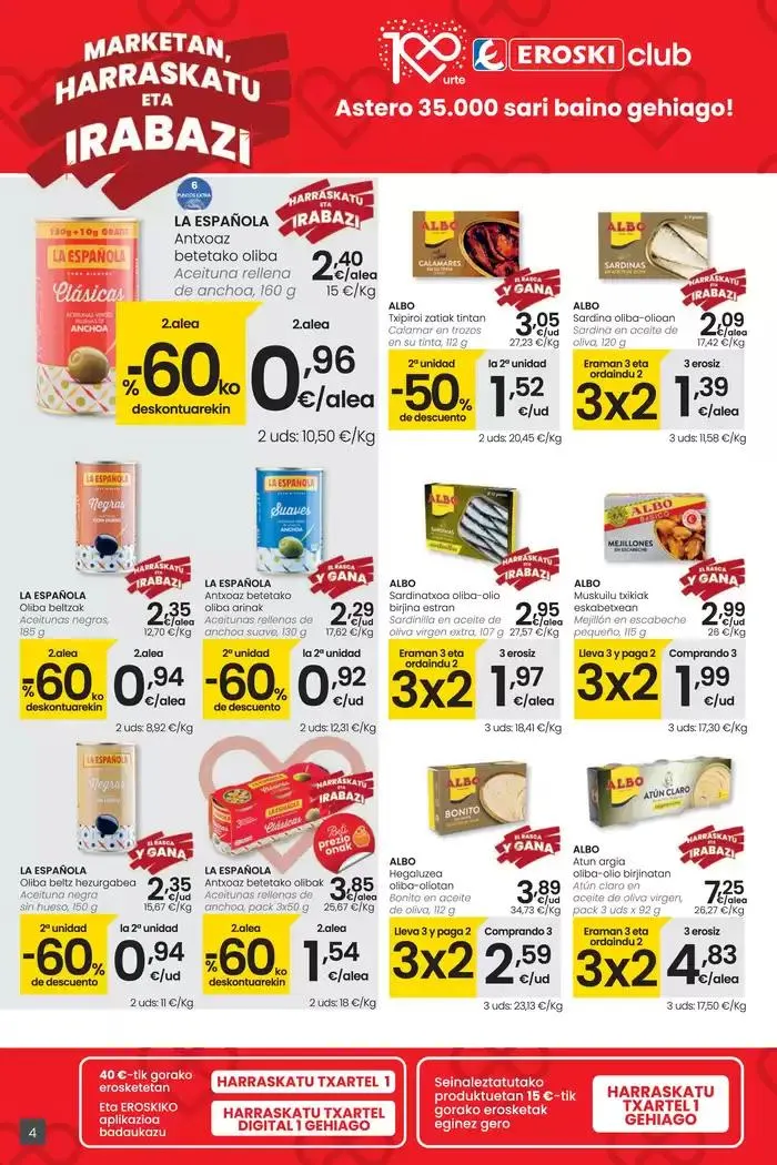 Catálogo de 2000 produktu baino gehiago, BETI PREZIO ONEAN SUPERMERKATUAK EROSKI 31 de octubre al 12 de noviembre 2024 - Página 4