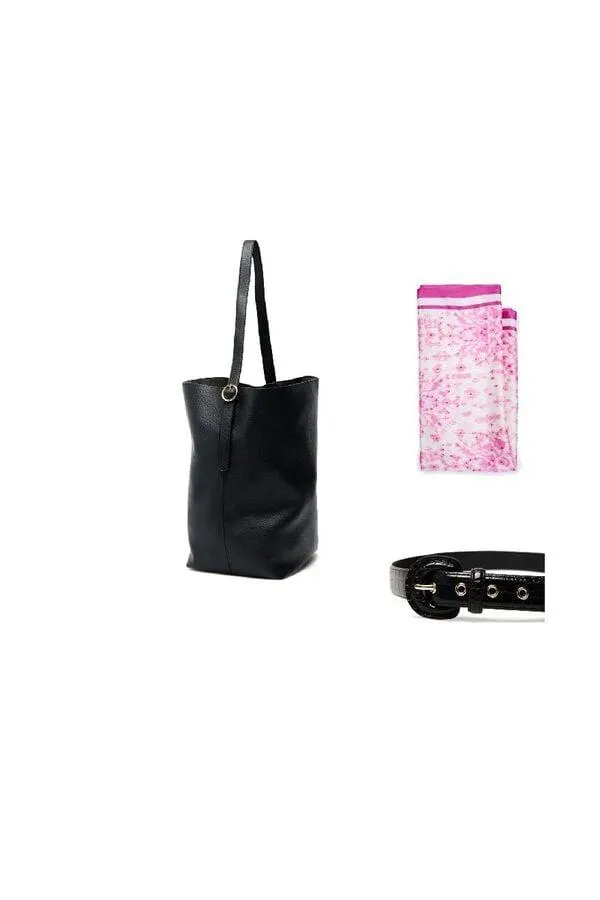Conjunto de bolso, cinturón y pañuelo