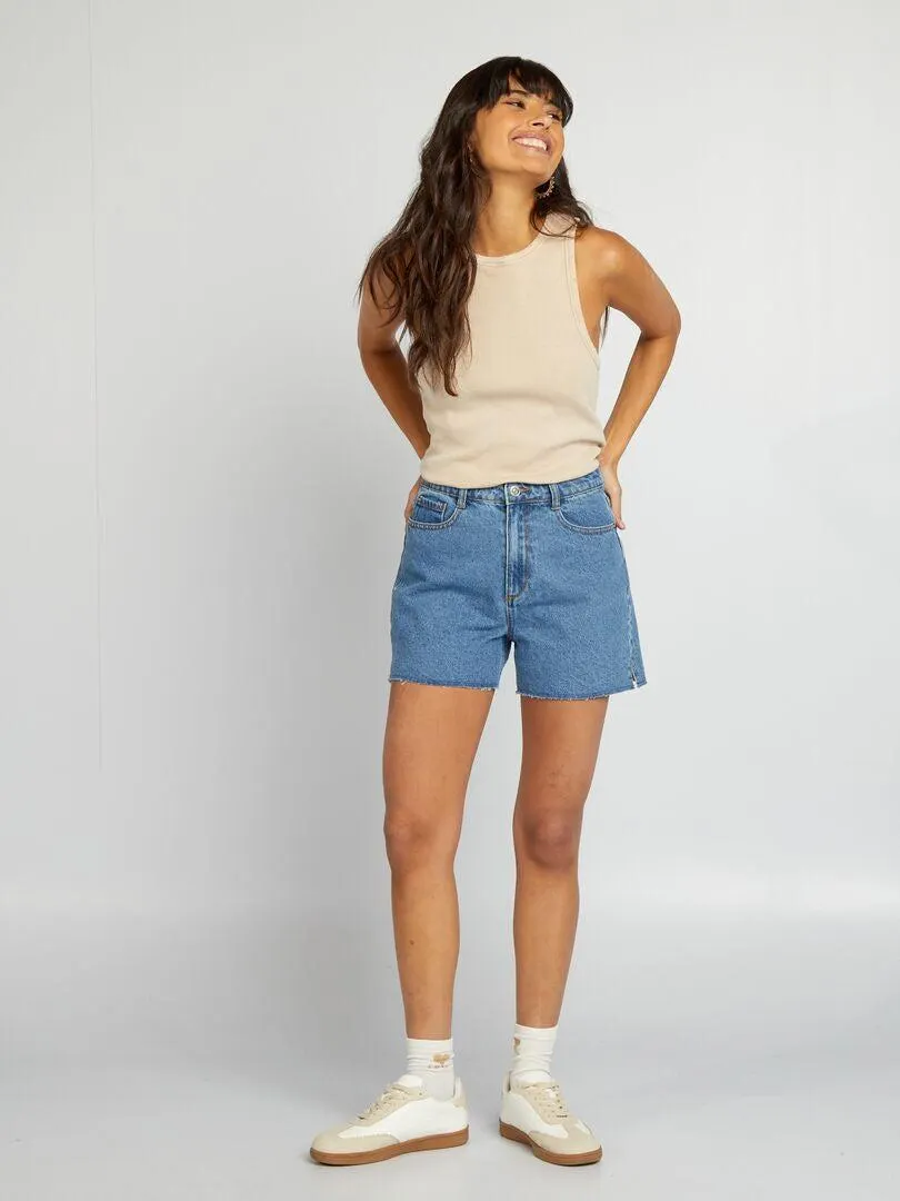 Short vaquero con acabados sin rematar - AZUL