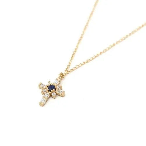 Gargantilla Cruz zafiro Oro
