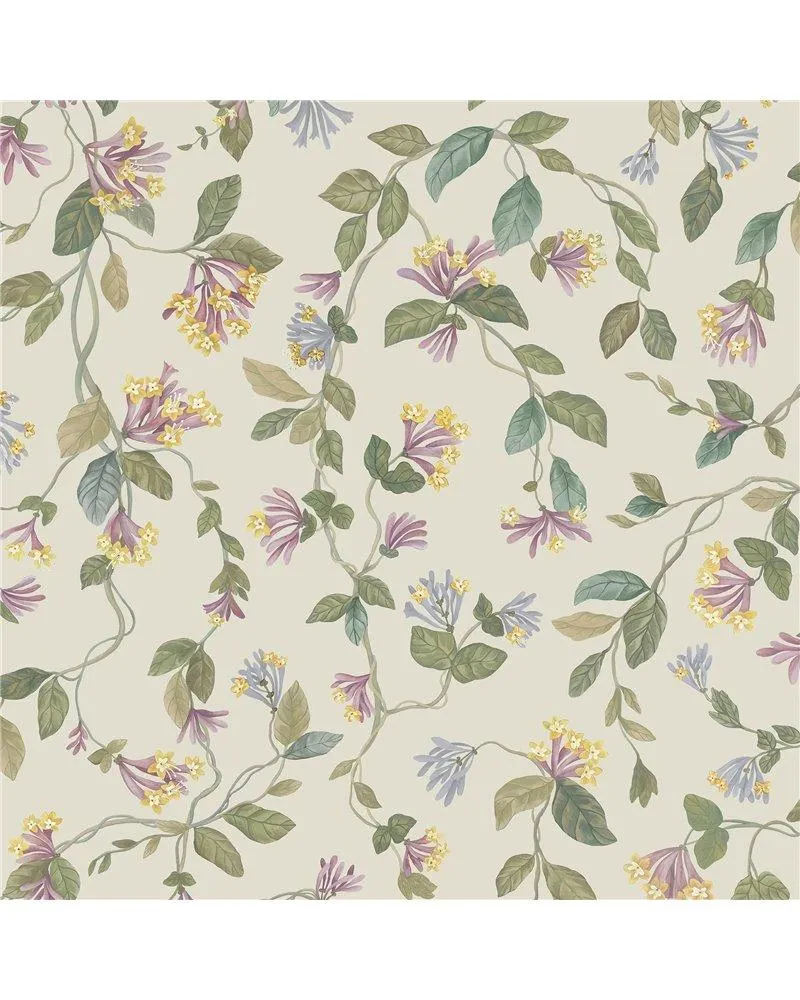 PAPEL PINTADO Flora Multi Old Olive On Eau Du Nil 124-3020