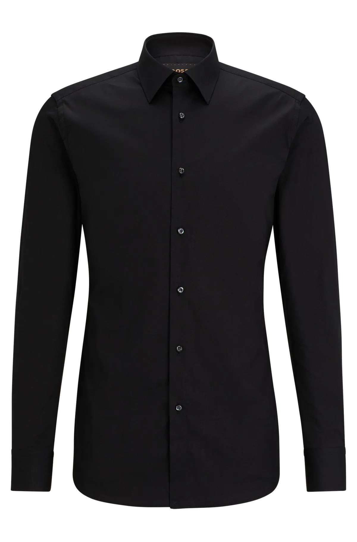 Camisa slim fit de popelín con elástico