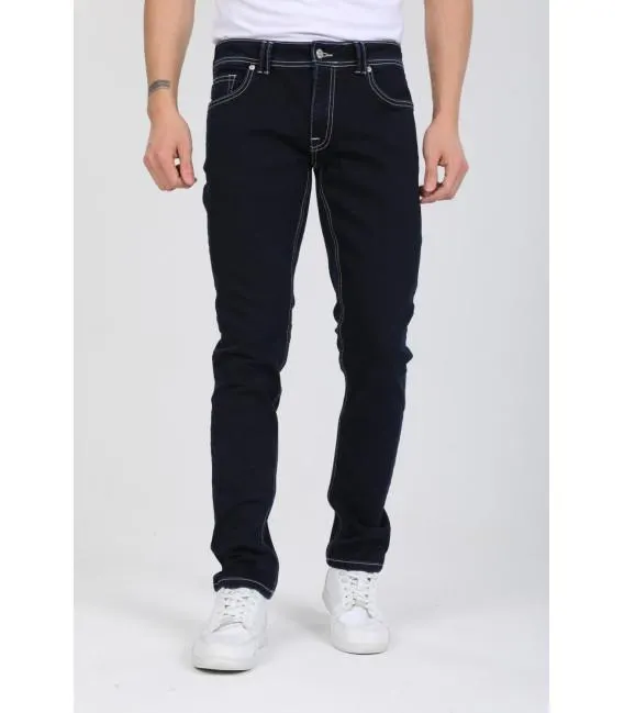 Vaqueros para hombre Jeans Liso Azul Negro