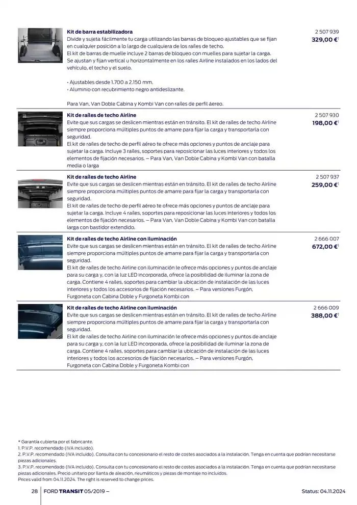 Catálogo de Ford de accesorios Transit Van 13 de noviembre al 13 de noviembre 2025 - Página 28
