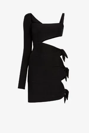 Vestido mini con nudos y aberturas