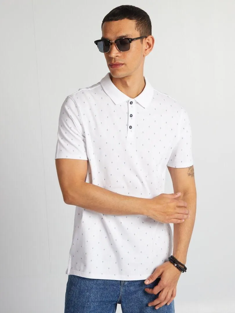 Polo estampado - BLANCO