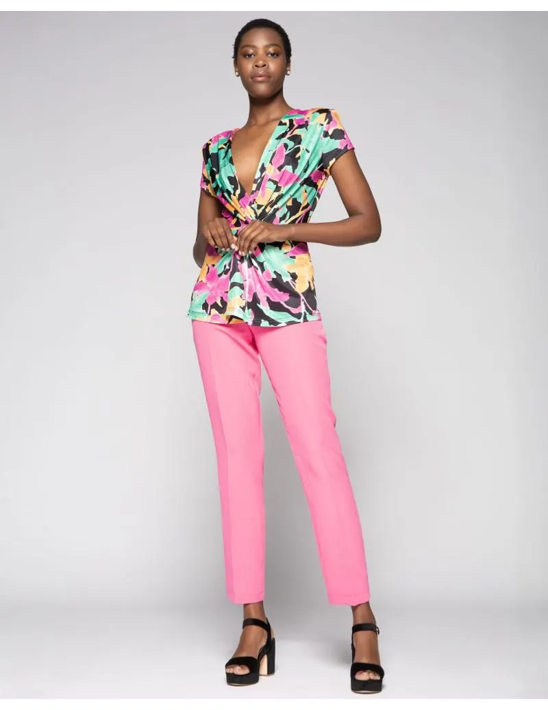 Camiseta Drapeado Flores