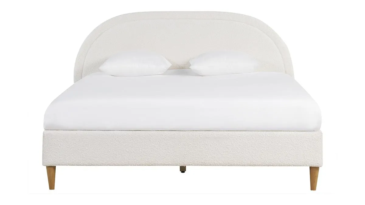 Cama doble 160 x 200 cm de borreguillo CHARLINE