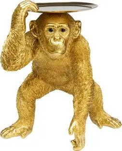 Figura deco Butler Playing Chimp oro 52cm